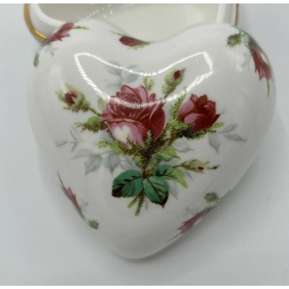 Vintage Hammersley Trinket Box Heart Shaped 2 1/4